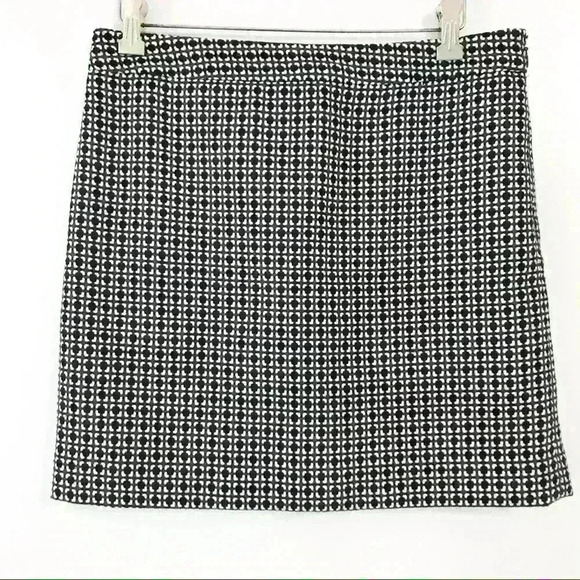 Ann Taylor LOFT Black Patterned Mini Skirt - Picture 1 of 5